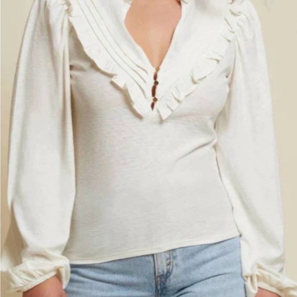 Nation, QUINTANA, yoked tee, medium, nwt, ivory - Picture 2 of 3